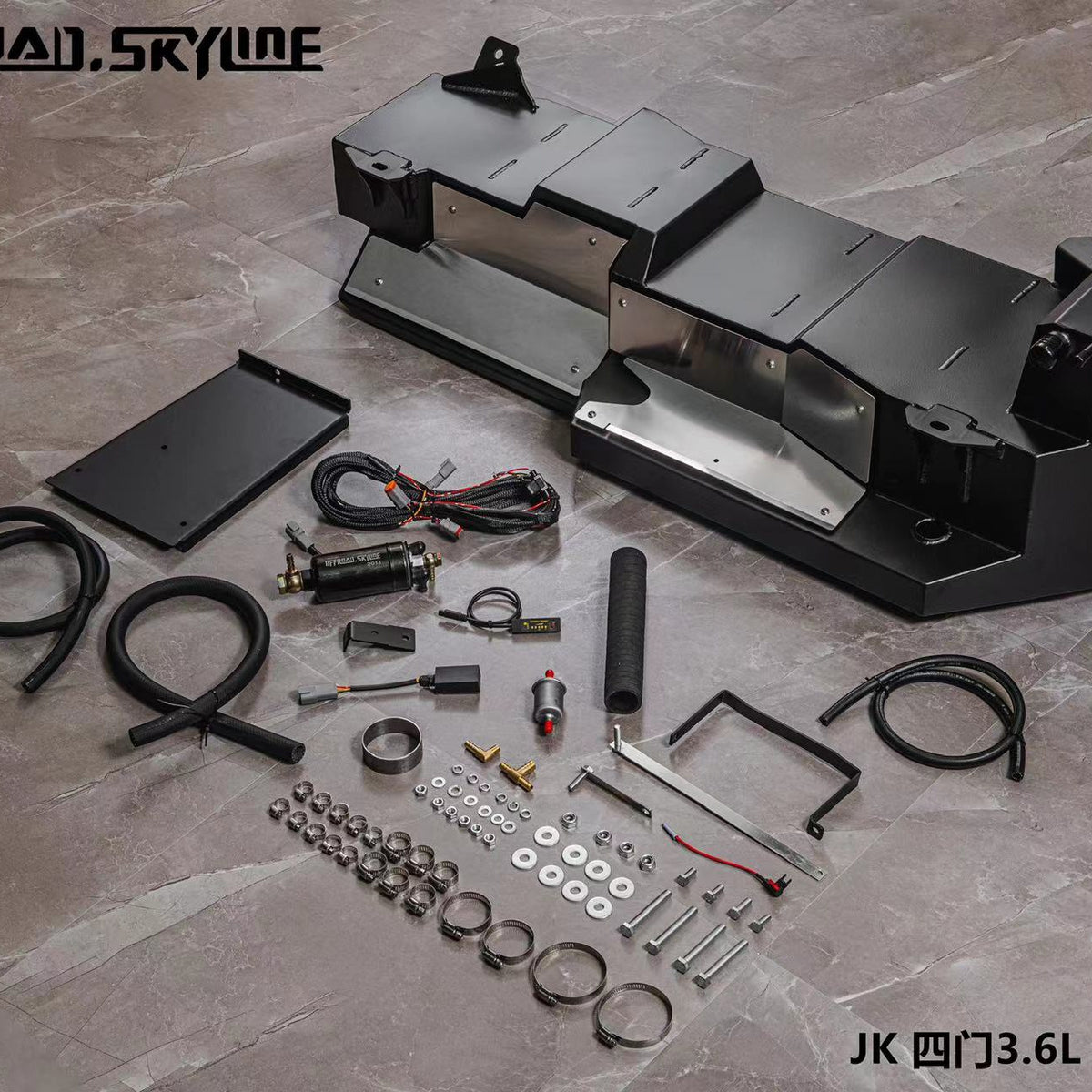 Дополнительный топливный бак 80 л из нержавеющей стали, Jeep Wrangler JK, 4 двери, бензин, двигатель 3.6/3.0 (2012–2017)